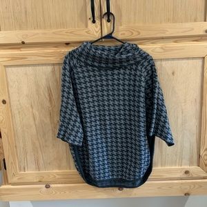 Loft Outlet houndstooth cowl neck oversized Poncho sweater size XS/S